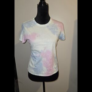 Wild Fable Blue and Pink Fitted Short Sleeve T-Shirt